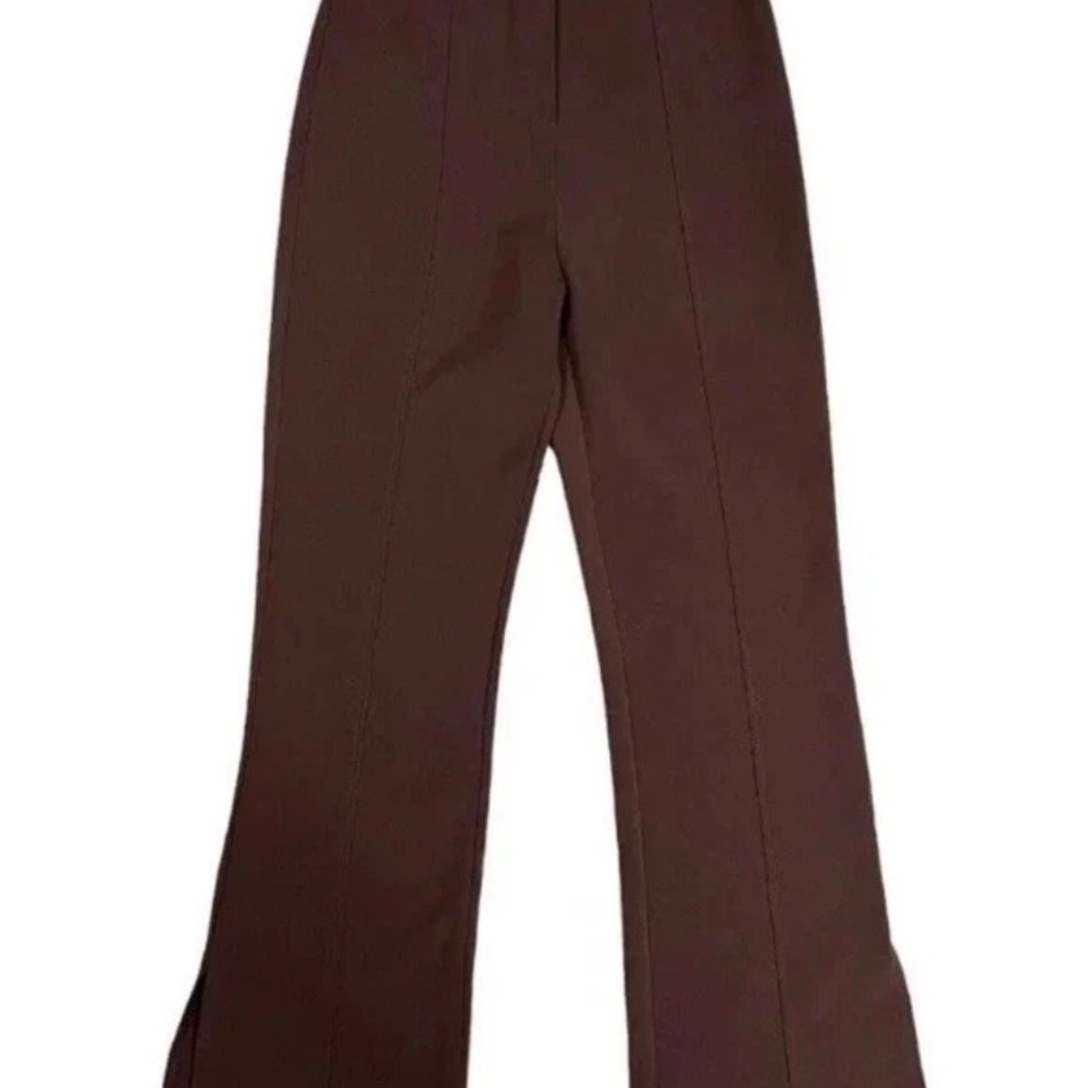 4th & Reckless Size XL Brown Flared Leg W/ Slit High Waisted Trouser Dress Pants